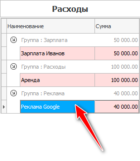 Новый вид расхода