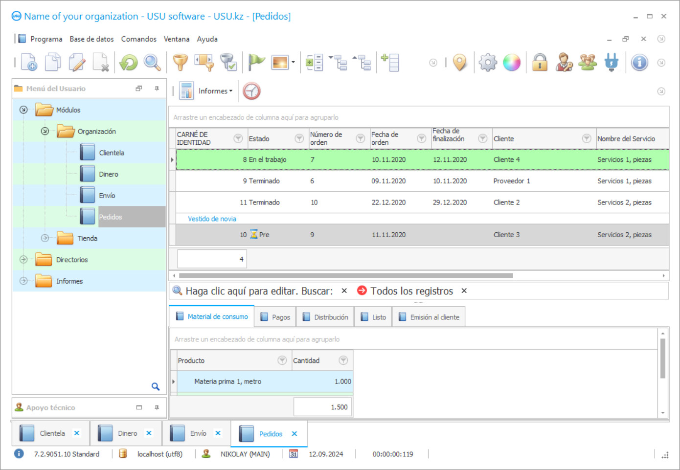 Programa para el atelier - Captura de pantalla del programa
