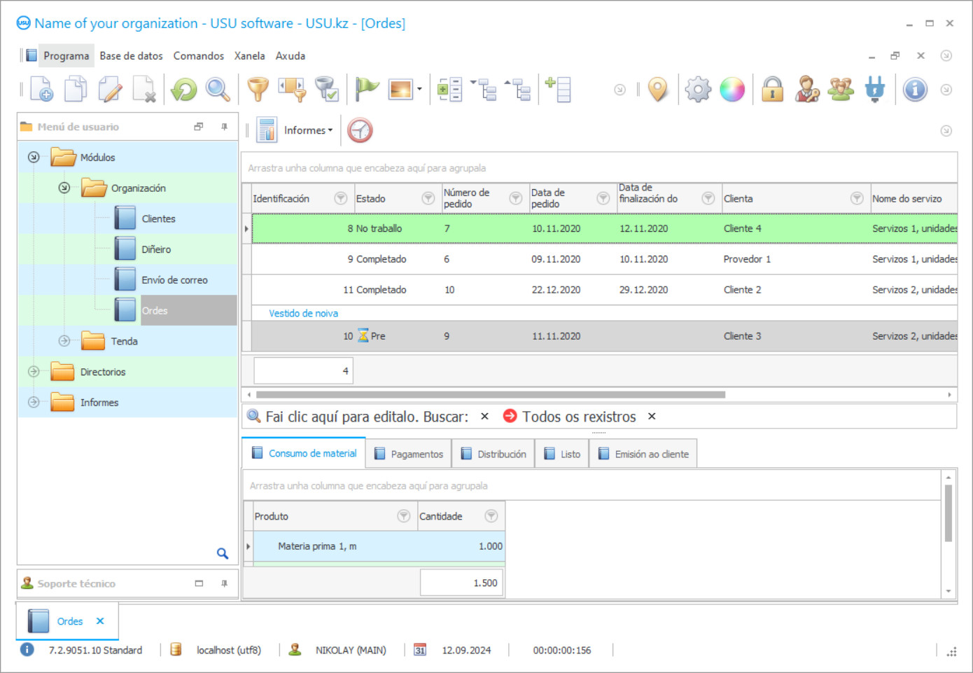 Programa para o taller - Captura de pantalla do programa