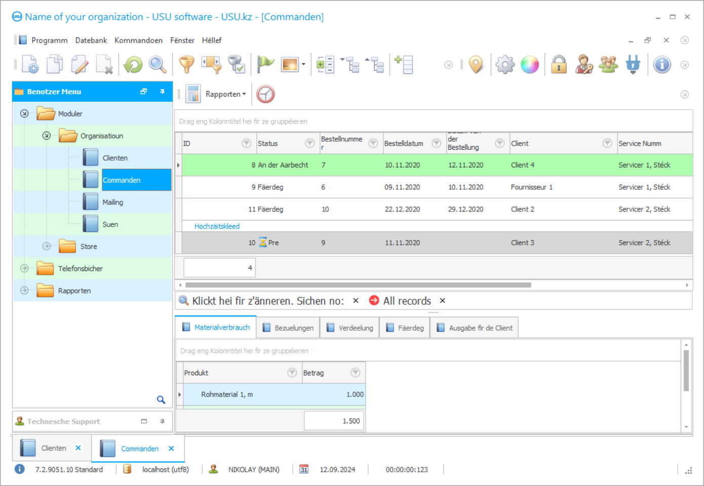 Programm fir den Atelier - Programm Screenshot