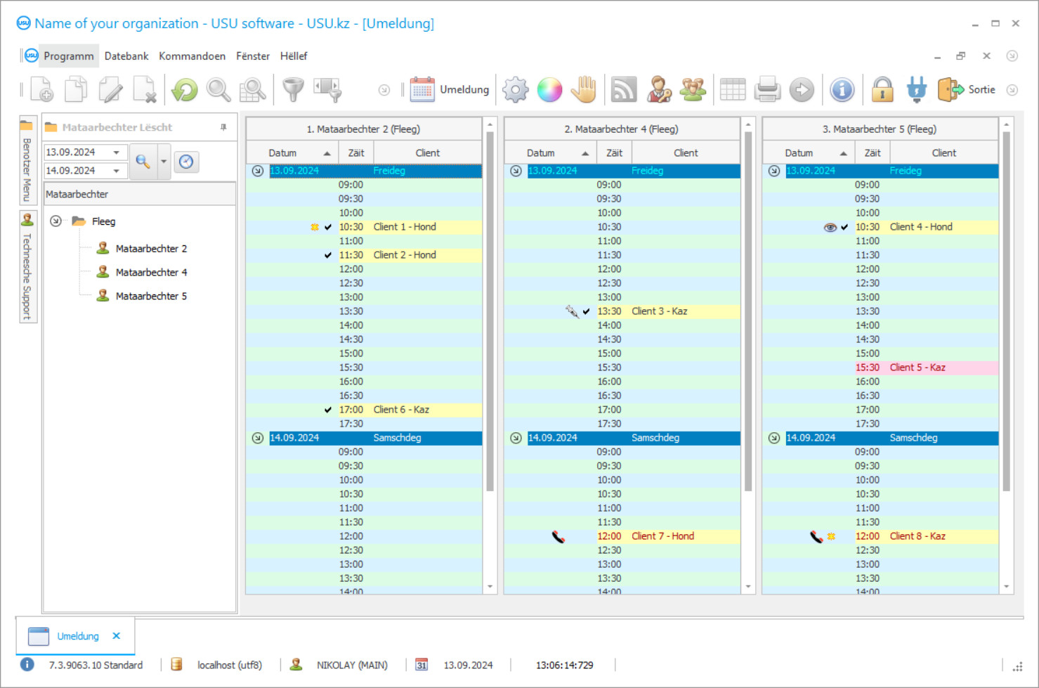 Programm fir e Fleegesalon - Programm Screenshot