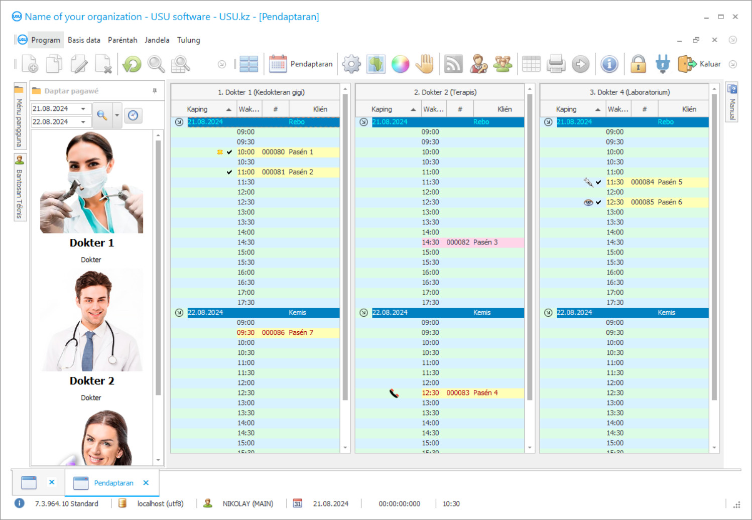 Program pikeun klinik - Potret layar program