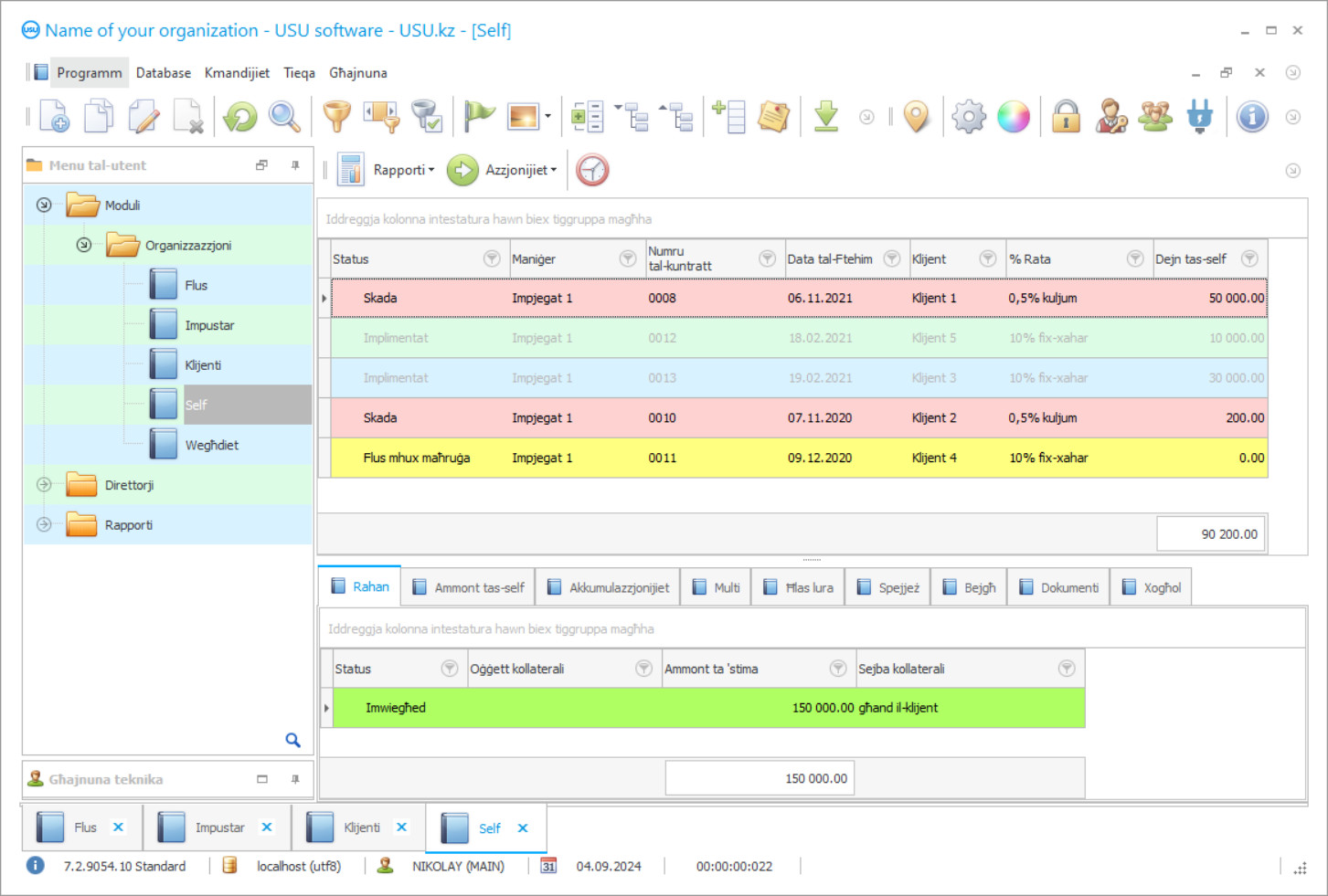 Programm għal pawnshop - Screenshot tal-programm