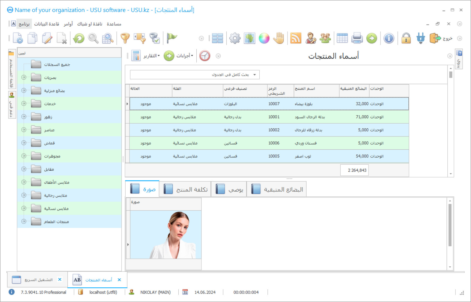 برنامج المستودع - لقطة شاشة البرنامج