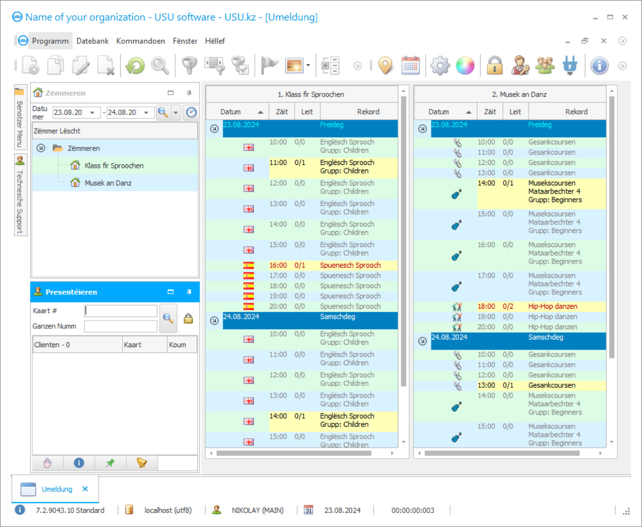 Programm fir Studenten - Programm Screenshot