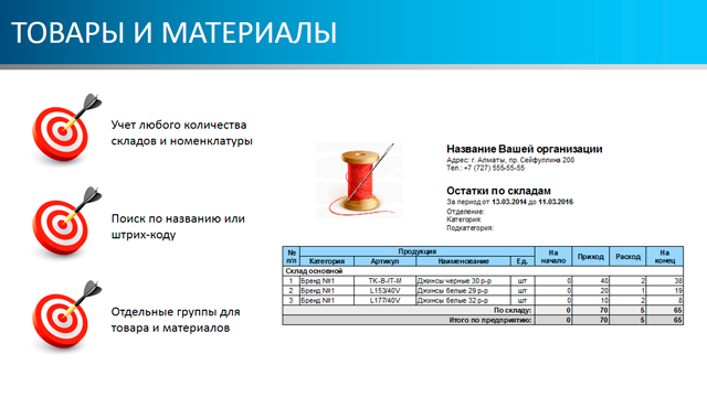 Товары и материалы