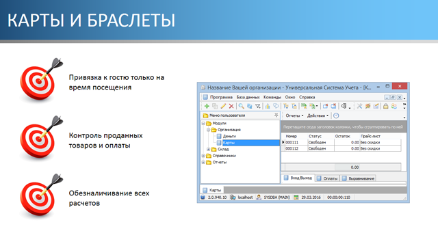 Карты и браслеты