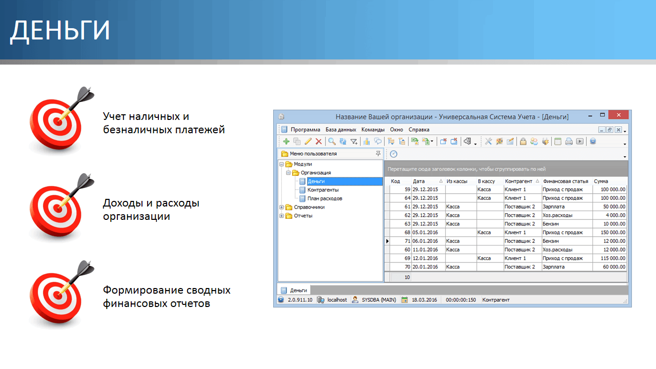 Учет денежных средств программа