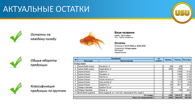 Актуальные остатки