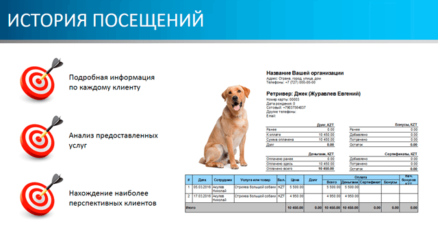 История посещений