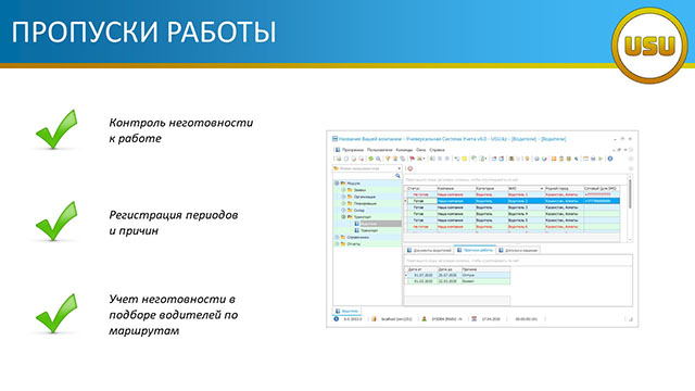 Пропуски работы