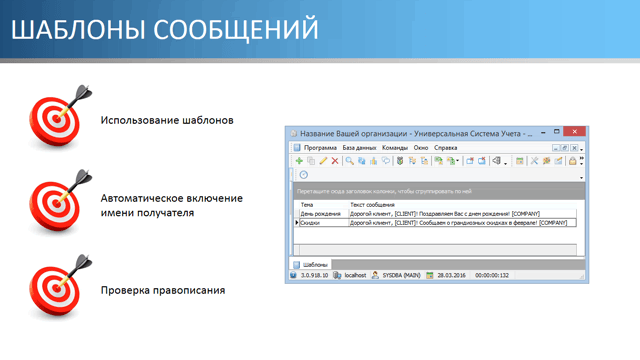 Шаблоны сообщений