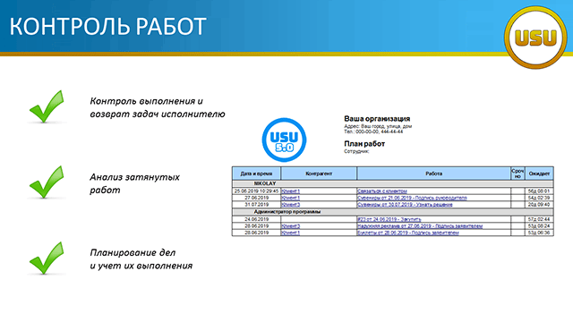 Контроль работ