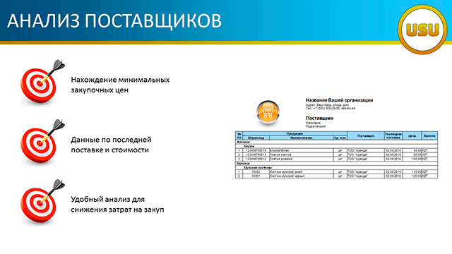 Анализ поставщиков