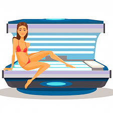 Ụlọ ihe nkiri tanning na solarium