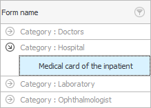 Krankenschein des stationären Patienten. Formular 003/y