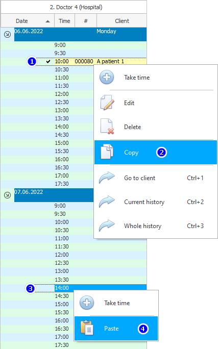 By copying to record the patient for another day