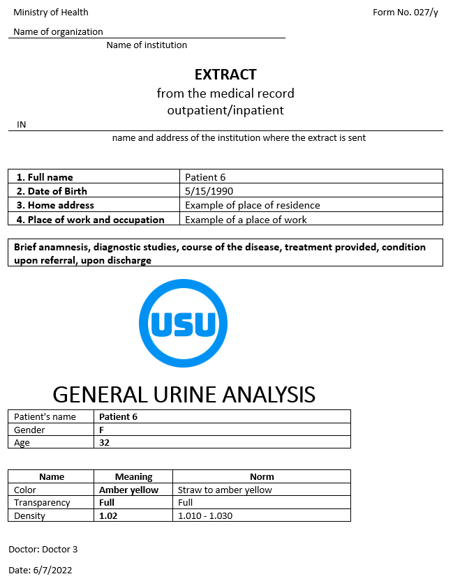 Inserted a previously completed form into the document