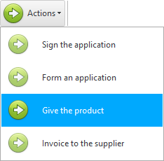 Actions. Issue goods.