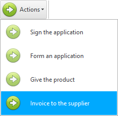 Actions. Invoice to the supplier.