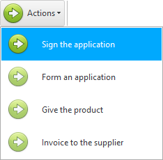 Actions. Sign the application.