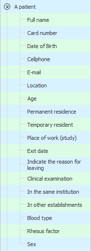 Form bookmarks. Patient Information