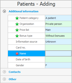 Adding a patient