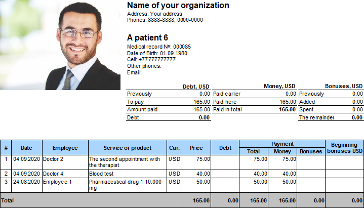 Patient's statement