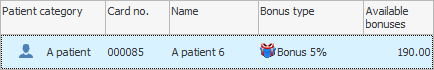 The rest of the patient's bonuses