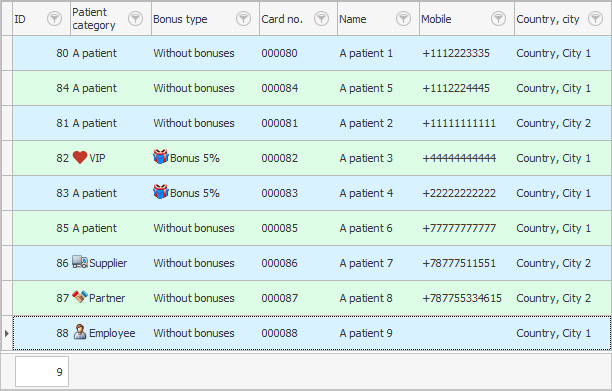 Information in the database in the language in which it was entered