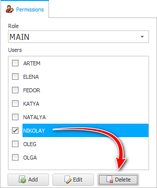 Fjernelse af et login