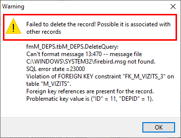 Deletion error