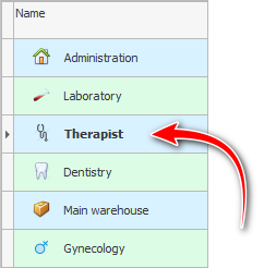 Department selected