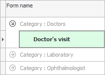 Formulario de visita ao médico na lista de modelos