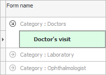 Doctor visit form in the list of templates