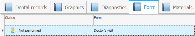 Doctor's appointment form in the medical history
