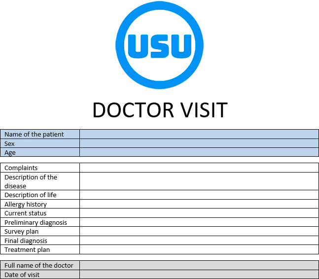formulär för läkarbesök