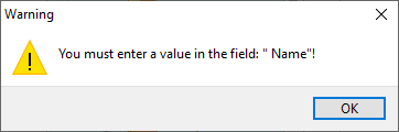 Required value not specified