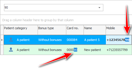 Using search across the entire table