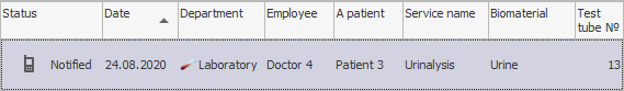 Notified the patient about the availability of laboratory test results