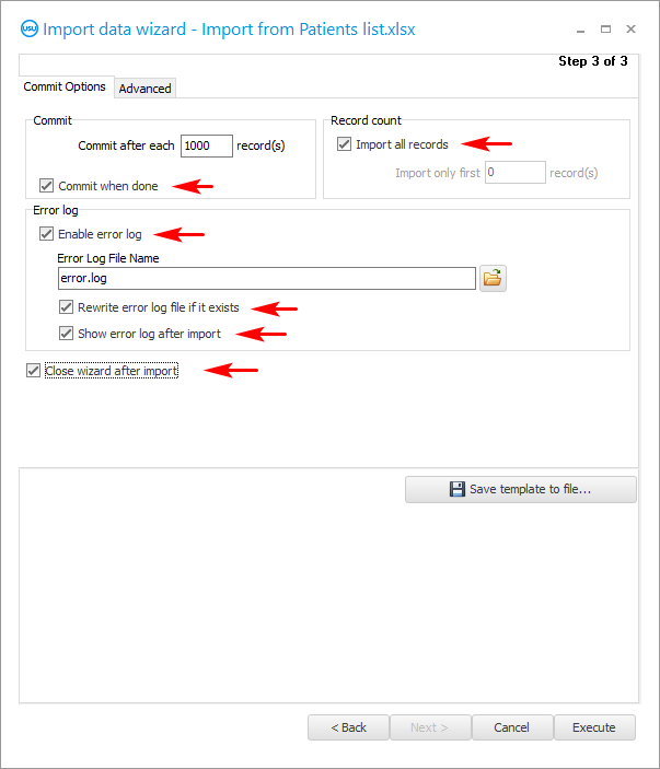 Import dialog. Step 3