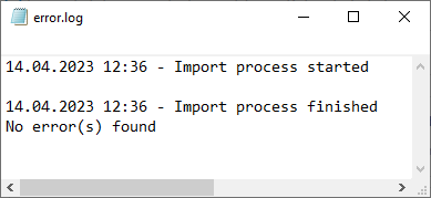 Protokoll ohne Fehler importieren