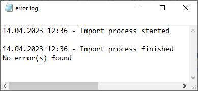 导入日志无误