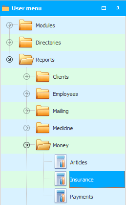 Register for an insurance company with the names of patients and a list of services rendered