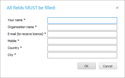 Filling out a form for obtaining a temporary license