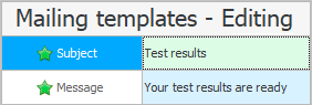 Editing a mailing template
