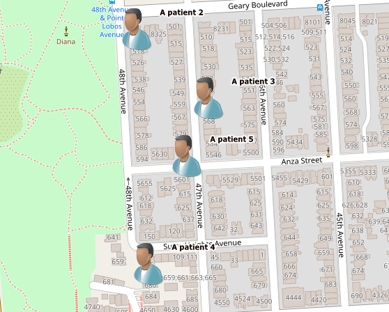 Displaying customers on the map