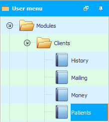 Menu. Clients
