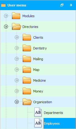 Contextual search in the menu