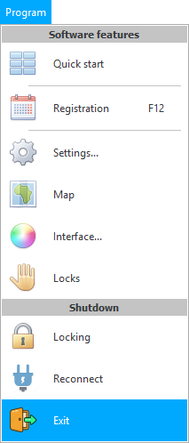 Command to exit the program